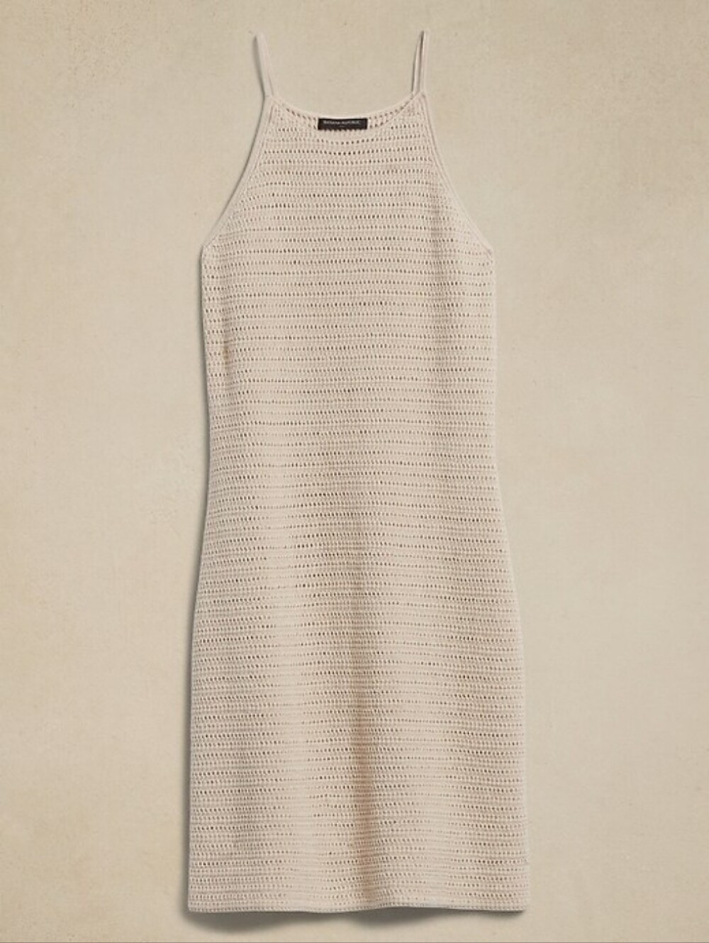 Banana Republic Cream Crochet Halter Knit Dress